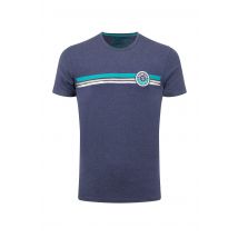 Weird Fish Wave Stripe Graphic T-Shirt Dark Blue Size 2XL