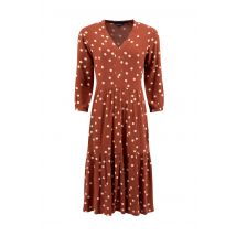 Weird Fish Gardot Viscose Printed Midaxi Dress Conker Size 20