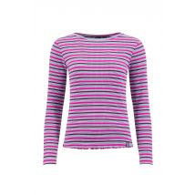 Weird Fish Thorne Ribbed Long Sleeve Top Fuchsia Punch Size 10