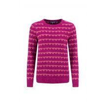 Weird Fish Tyla Cosy Knit Scalloped Jumper Purple Wine Size 20