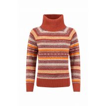 Weird Fish Annecy Fair Isle Roll Neck Jumper Rust Leaves Size 12