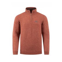 Weird Fish Altwood 1/4 Zip Jumper Rust Leaves Size 2XL