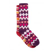 Weird Fish Park Fluffy Socks 2 Pk Rust Leaves Size 4-7
