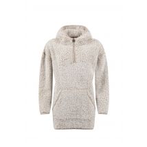 Weird Fish Faye Cosy Longline Fleece Hoodie Beige Size 14