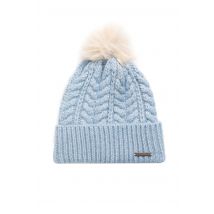 Weird Fish Allerton Cable Knit Bobble Hat Lake Blue Size ONE