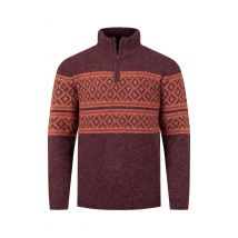 Weird Fish Kilnworth 1/4 Zip Fair Isle Jumper Mulled Wine Size 4XL