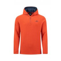 Weird Fish Gervase 1/4 Zip Microfleece Hoodie Rust Leaves Size 2XL