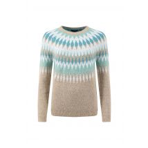 Weird Fish Kelli Fair Isle Sparkle Knitted Jumper Chalk Size 10