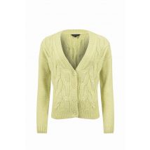 Weird Fish Rhona Super Soft Cable Knit Cardigan Celery Size 10