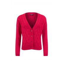 Weird Fish Rhona Super Soft Cable Knit Cardigan Garnet Size 8