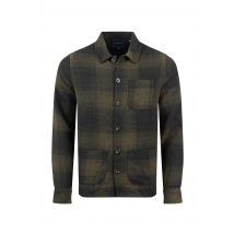 Weird Fish Ryburn Check Over Shirt Dark Olive Size 5XL