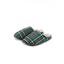 Weird Fish Jensen Check Borg Lined Slippers Grey Size S