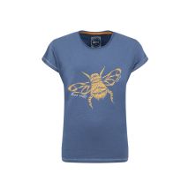 Weird Fish Fern Bee Front Print Graphic T-Shirt Faded Blue Size 22