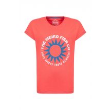Weird Fish Sun Rays Front Print Graphic T-Shirt Dark Coral Size 14