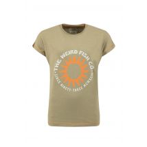 Weird Fish Sun Rays Front Print Graphic T-Shirt Laurel Green Size 12