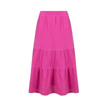 Weird Fish Lathika Double Cloth Tiered Midi Skirt Gerbera Size 10