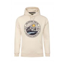 Weird Fish Bryant Front Print Graphic Popover Hoodie Egg Shell Size 4XL