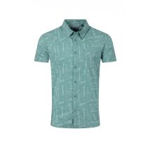 Weird Fish Faraway Short Sleeve Printed Shirt Mineral Blue Size 2XL