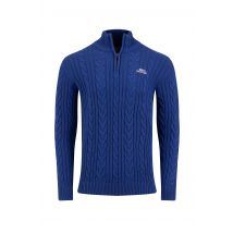 Weird Fish Heath 1/4 Zip Cable Knit Jumper Mazarine Blue Size 5XL