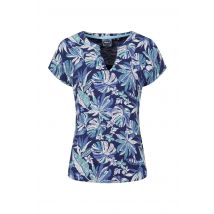 Weird Fish Alia Printed Jersey T-Shirt Blue Indigo Size 20