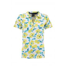 Weird Fish Rhenena Printed Jersey Polo Shirt Sunshine Yellow Size 14