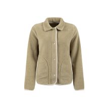 Weird Fish Alessia Lightweight Borg Shacket Laurel Green Size 14