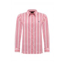 Weird Fish Roscoe Striped Boyfriend Shirt Flamingo Size 10