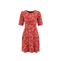 Weird Fish Cassandra Jersey Swing Dress Tomato Red Size 16