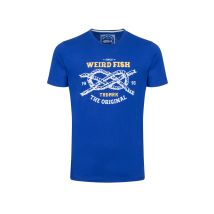 Weird Fish Cast Off Front Print Graphic T-Shirt Mazarine Blue Size 4XL