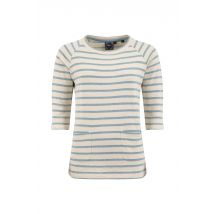 Weird Fish Ives Loopback Stripe Tunic Top Pale Denim Size 16