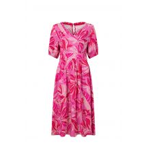 Weird Fish Dilsha Printed Midi Dress Hot Pink Size 10
