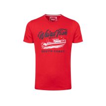 Weird Fish South Coast Front Print Graphic T-Shirt Barberry Red Marl Size L