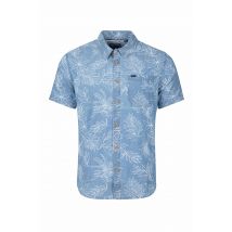 Weird Fish Russell Printed Chambray Short Sleeve Shirt Denim Size 4XL
