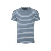 Weird Fish Jefferson Textured Stripe T-Shirt Blue Mirage Size 2XL