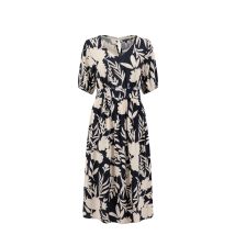 Weird Fish Dilsha Printed Midi Dress Nightshade Size 10