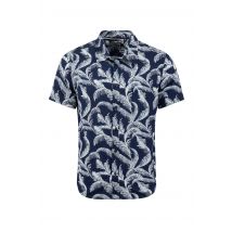 Weird Fish Avondale Short Sleeve Printed Shirt Dark Blue Size 3XL