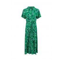 Weird Fish Neem Printed Shirt Dress Cactus Green Size 12