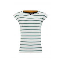 Weird Fish Bowe Striped Jersey T-Shirt Mineral Blue Size 10