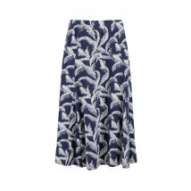 Weird Fish Romaro Printed Jersey Midi Skirt Ink Size 16