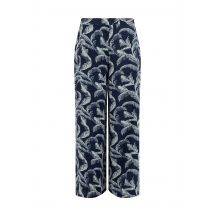 Weird Fish Mounira Printed Wide Leg Trousers Ink Size 10