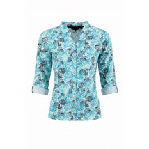 Weird Fish Syona Double Cloth Printed Shirt Ocean Blue Size 14