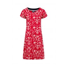 Weird Fish Tallahassee Printed Jersey Dress Rich Red Size 12