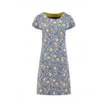 Weird Fish Tallahassee Printed Jersey Dress Faded Blue Size 12