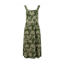 Weird Fish Tatum Printed Square Neck Midi Dress Ginko Green Size 18