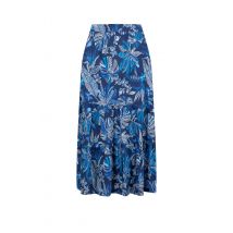 Weird Fish Cassis Printed Tiered Skirt Blue Indigo Size 8