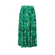 Weird Fish Cassis Printed Tiered Skirt Cactus Green Size 10