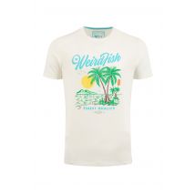 Weird Fish Palm Island Front Print Graphic T-Shirt Dusty White Size 2XL