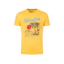 Weird Fish Palm Island Front Print Graphic T-Shirt Lemon Yellow Size M