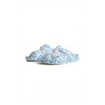 Weird Fish Appledore Printed Pool Sliders Smoked Blue Size 4