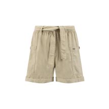 Weird Fish Cynthia Cotton Twill Shorts Oyster Size 20